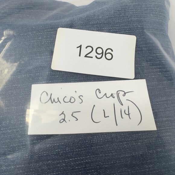 Chicos Crop Jeans 2.5 (14) 36x23 Mid Wash/Rise Stretch Denim Everyday Beach Y2k - Picture 13 of 13